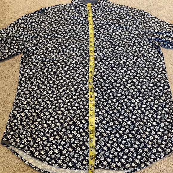 NWT American Eagle Button Down Shirt Men's Large Navy Floral Classic Fit Pocket - Picture 10 of 10